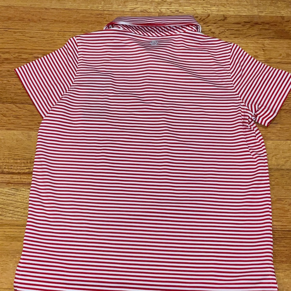 Vineyard Vines Red and White Striped Sankaty/ Performance Polo - Picture 3 of 4